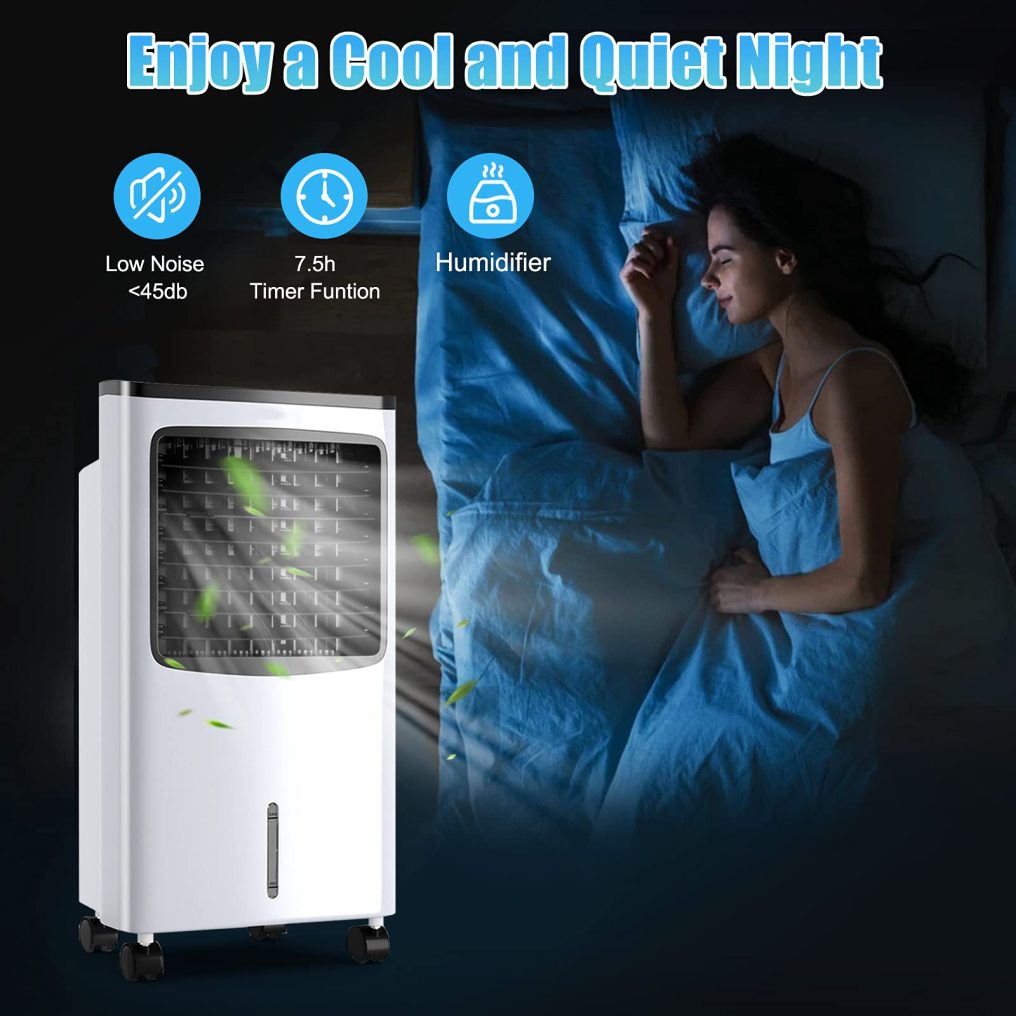 ARLIME Portable AC Cooling Fan, 3-IN-1 Portable Evaporative Air Cooler & Humidifier, Windowless AC Fan with 3-Mode
