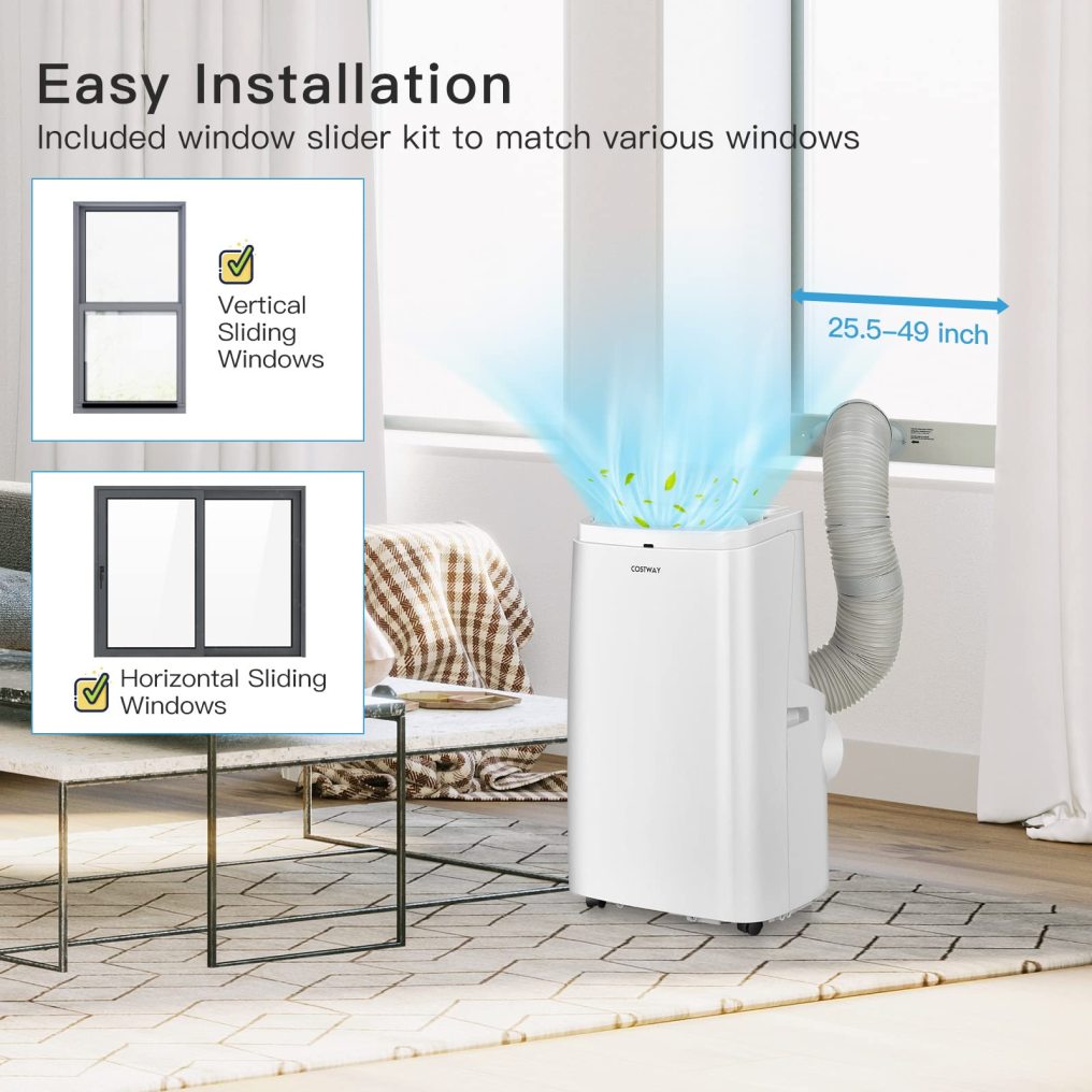 ARLIME Portable AC Air Conditioner 9000 BTU/ 12000BTU, AC Units for Rooms 3-in-1 with Fan & Dehumidifier