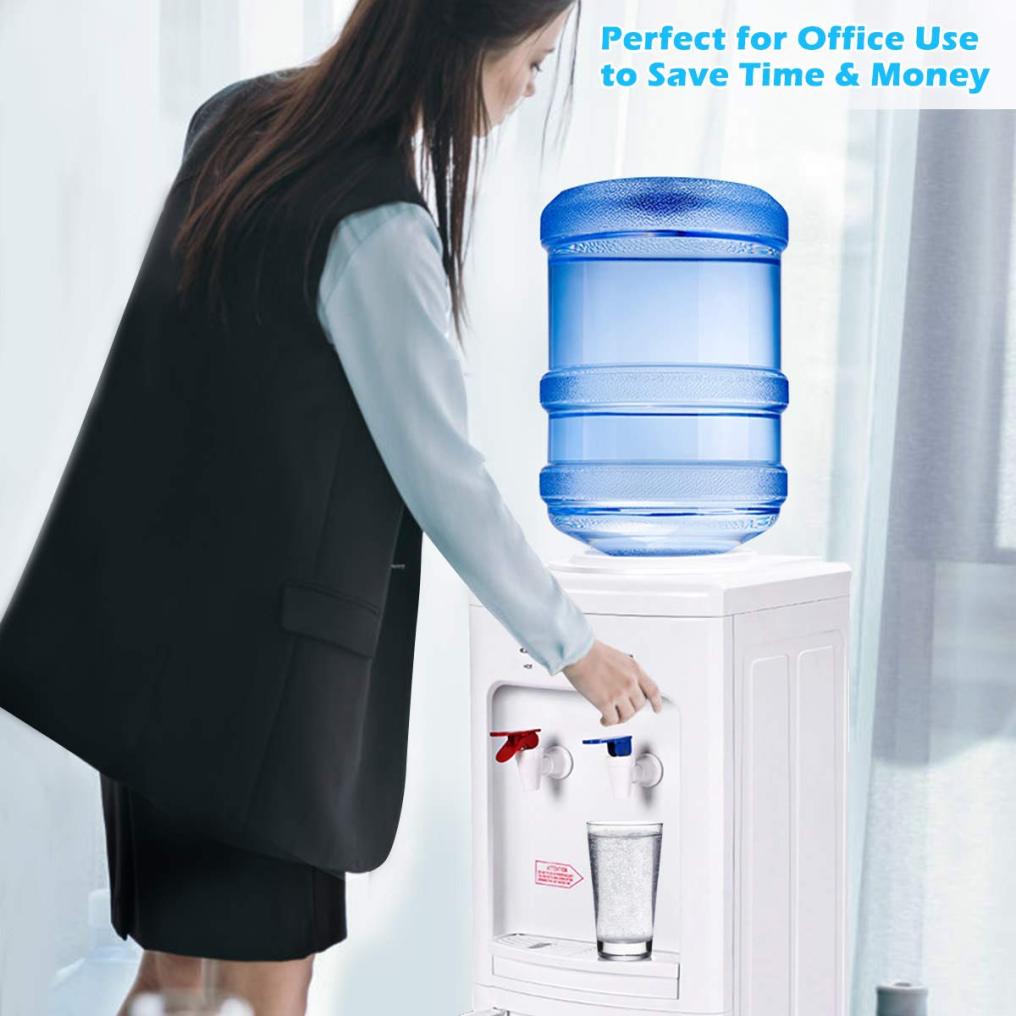 ARLIME Water Cooler Dispenser for 3-5 Gallon Bottle, Top Loading Hot and Cold Water Dispenser with Storage Cabinet, Child Lock