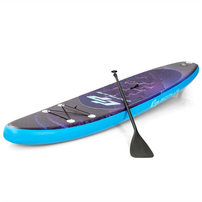 10.5' Inflatable Stand Up Paddle Board with Backpack Aluminum Paddle Pump - Purple