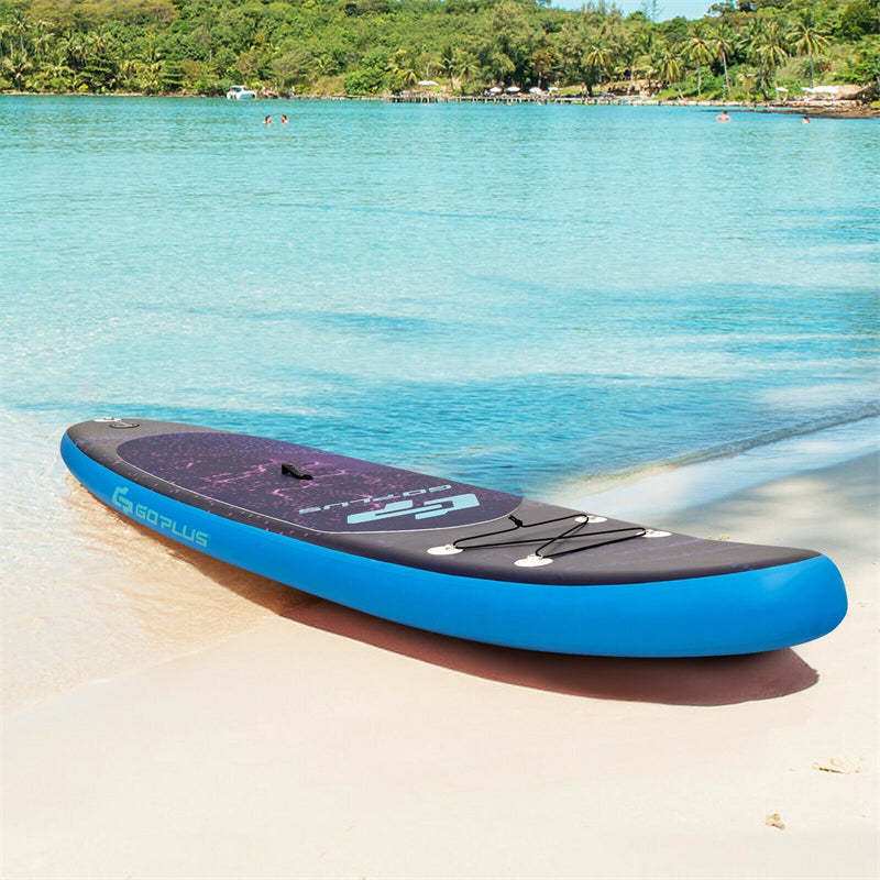 10.5' Inflatable Stand Up Paddle Board with Backpack Aluminum Paddle Pump - Purple