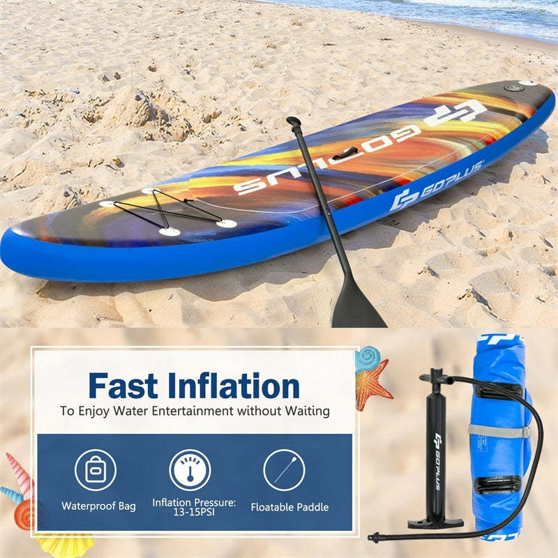 10.5' Inflatable Stand Up Paddle Board with Backpack Aluminum Paddle Pump