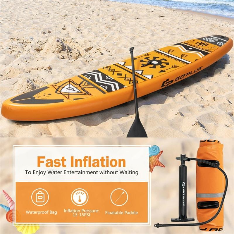 11' Inflatable Stand Up Paddle Board with Backpack Aluminum Paddle Pump