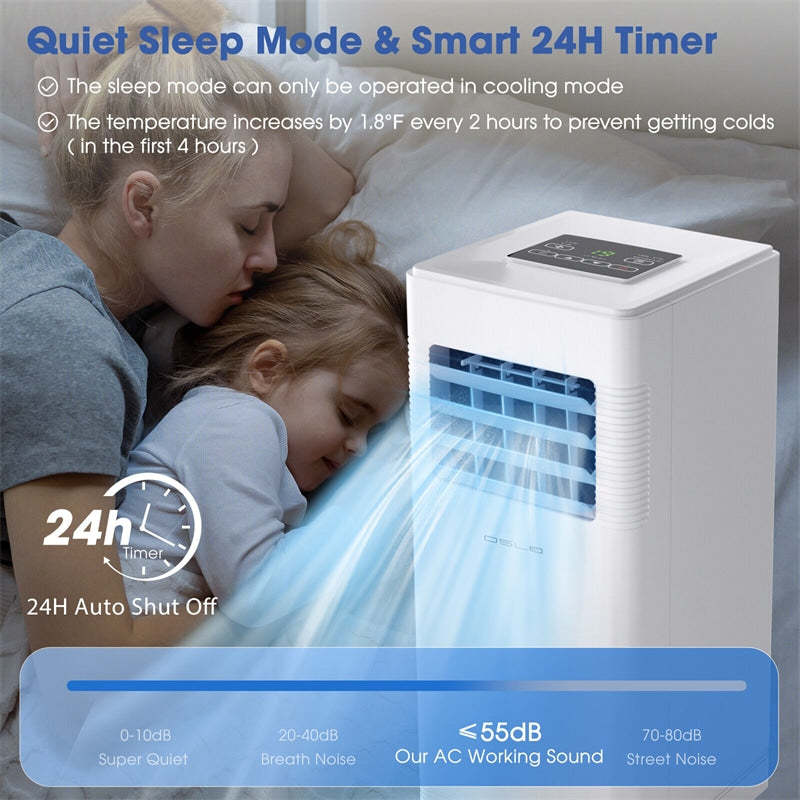 10000 BTU 3-in-1 Portable Air Conditioner with Cooling Fan Dehumidifier Function & Remote Control