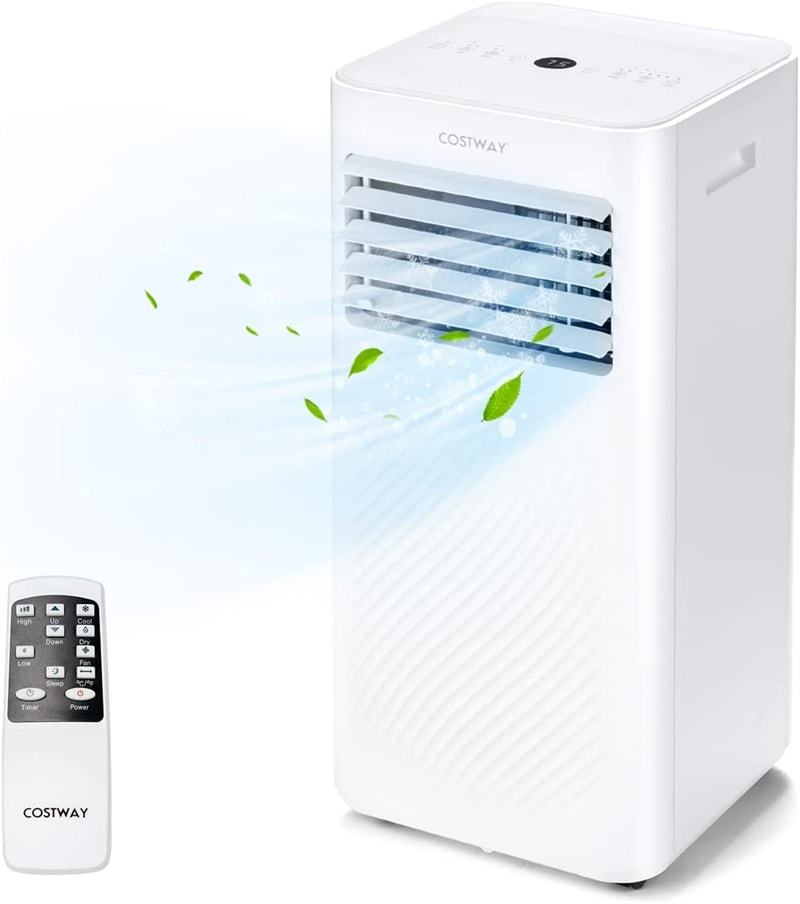 10000 BTU Portable Air Conditioner 4-in-1 AC Unit Cooling Fan Dehumidifier with Sleep Mode Remote Control & Window Kit Child Lock
