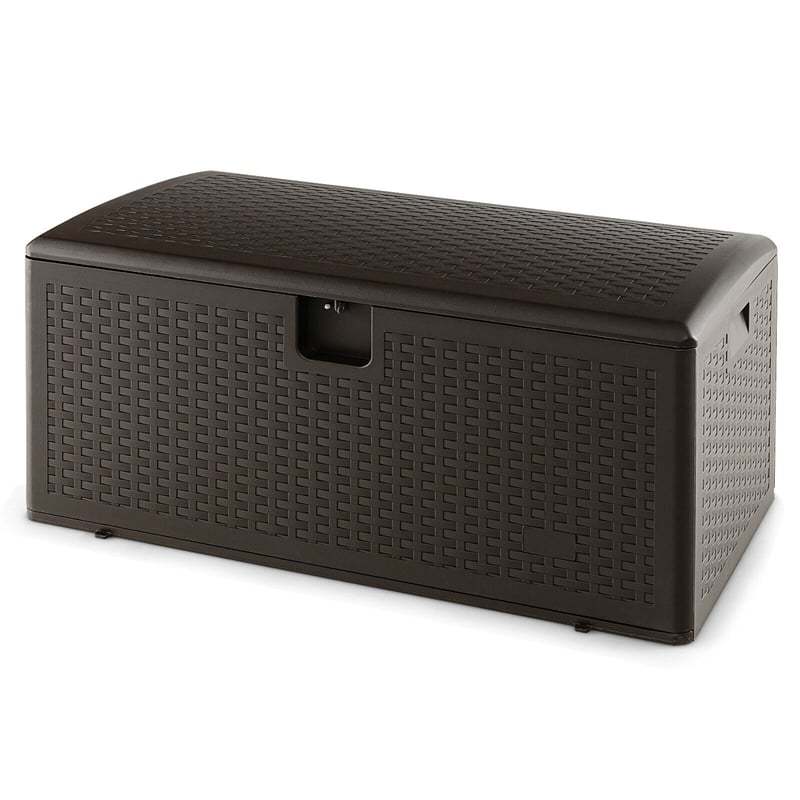 100 Gallon Deck Box All Weather Outdoor Storage Box Patio Container with Lockable Lid for Yard Garden