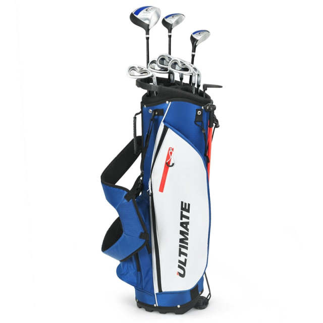 10 Pieces Men's Golf Club Set Right Hand, Complete Golf Club Package Set with 460cc #1 Driver, #3 Fairway Wood, Hybrid, Irons, Putter & Bag