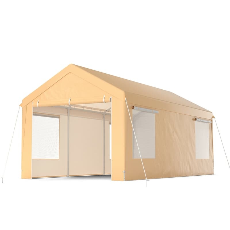 10' x 20' Heavy Duty Carport, Portable Garage Shelter Outdoor Storage Tent with Removable Sidewalls, Weather Resistant Car Canopy for Truck, Boat, SUV