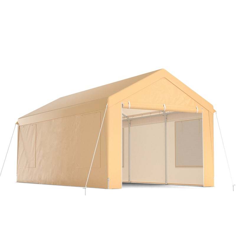 10' x 20' Heavy Duty Carport, Portable Garage Shelter Outdoor Storage Tent with Removable Sidewalls, Weather Resistant Car Canopy for Truck, Boat, SUV