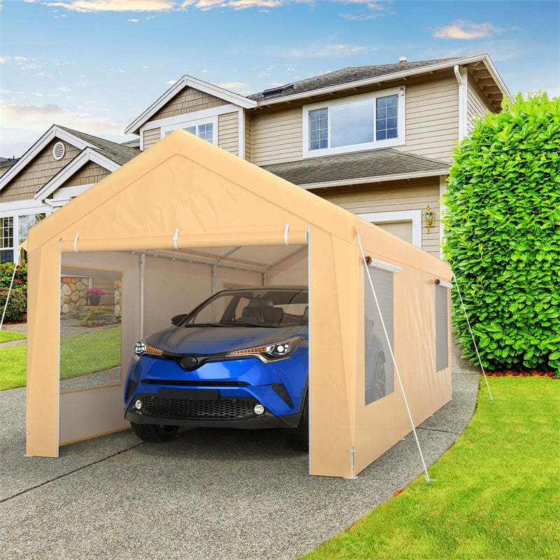 10' x 20' Heavy Duty Carport, Portable Garage Shelter Outdoor Storage Tent with Removable Sidewalls, Weather Resistant Car Canopy for Truck, Boat, SUV