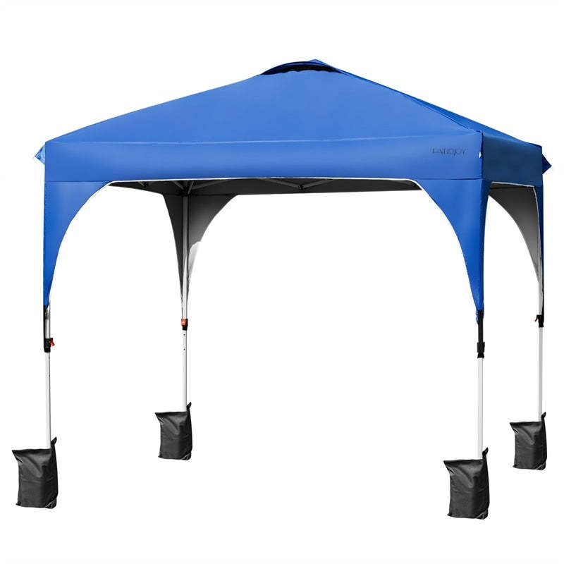 10x10FT Commercial Pop-Up Canopy with Adjustable Height & Roller Bag, Heavy Duty Gazebo Tent Instant Shelter for Camping, Parties, Backyard