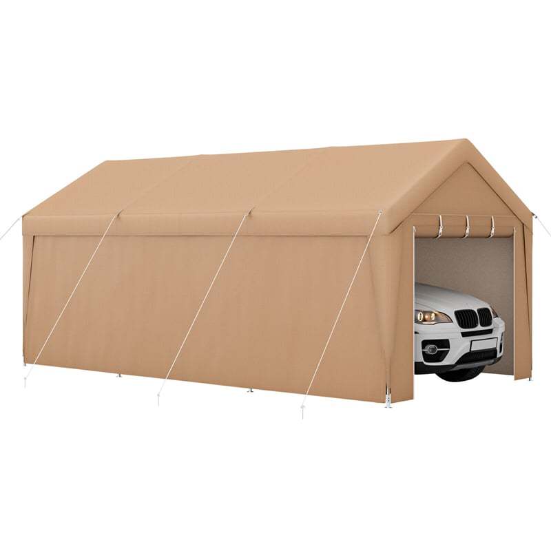 10' x 20' Heavy Duty Carport Canopy, Portable Garage Car Shelter Outdoor Storage Tent with Removable Sidewalls & 2 Roll-Up Zipper Doors for Truck SUV