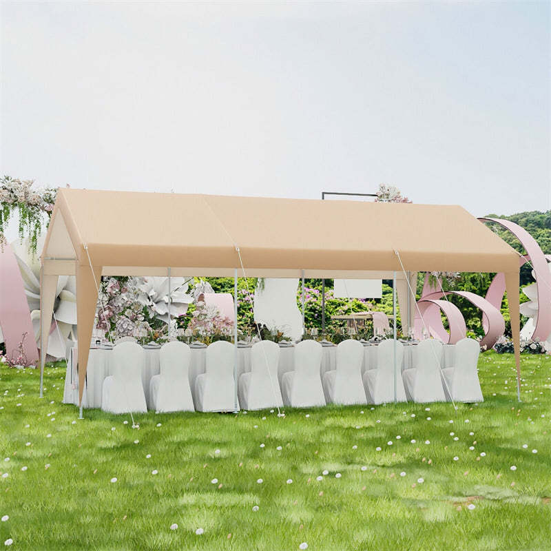 10' x 20' Heavy Duty Carport Canopy, Portable Garage Car Shelter Outdoor Storage Tent with Removable Sidewalls & 2 Roll-Up Zipper Doors for Truck SUV