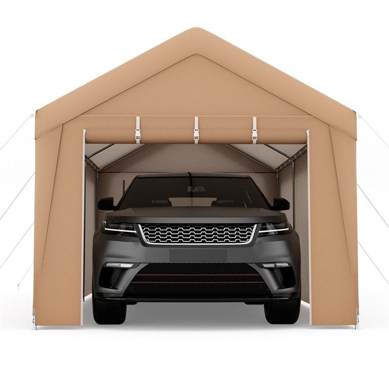 10' x 20' Heavy Duty Carport Canopy, Portable Garage Car Shelter Outdoor Storage Tent with Removable Sidewalls & 2 Roll-Up Zipper Doors for Truck SUV