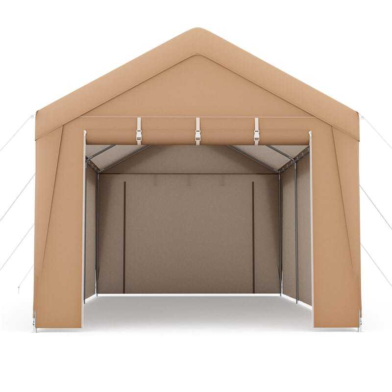 10' x 20' Heavy Duty Carport Canopy, Portable Garage Car Shelter Outdoor Storage Tent with Removable Sidewalls & 2 Roll-Up Zipper Doors for Truck SUV