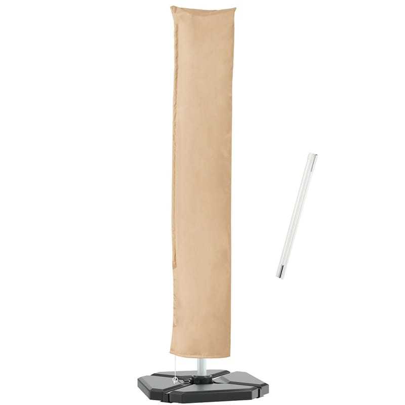 11FT Waterproof Offset Cantilever Umbrella Cover, Outdoor Patio  Parasol Cover with Fiberglass Rod & Zipper