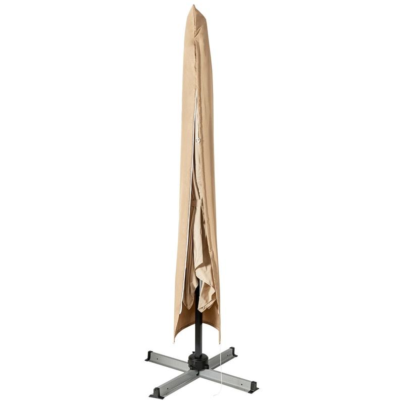 11FT Waterproof Offset Cantilever Umbrella Cover, Outdoor Patio  Parasol Cover with Fiberglass Rod & Zipper