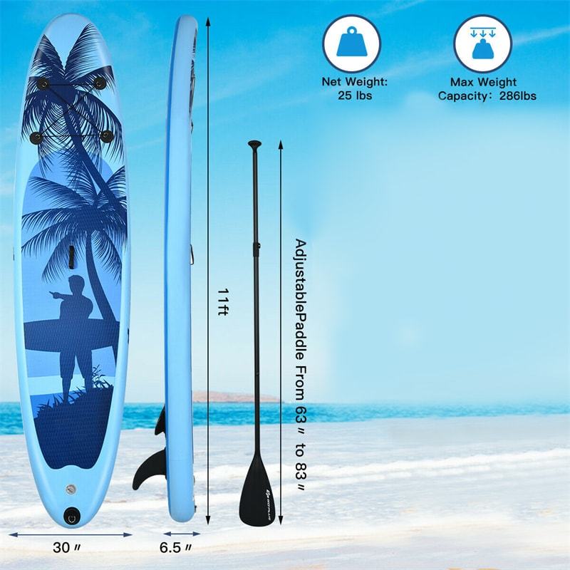 11' Adult Youth Inflatable Stand Up Paddle Board - Size L