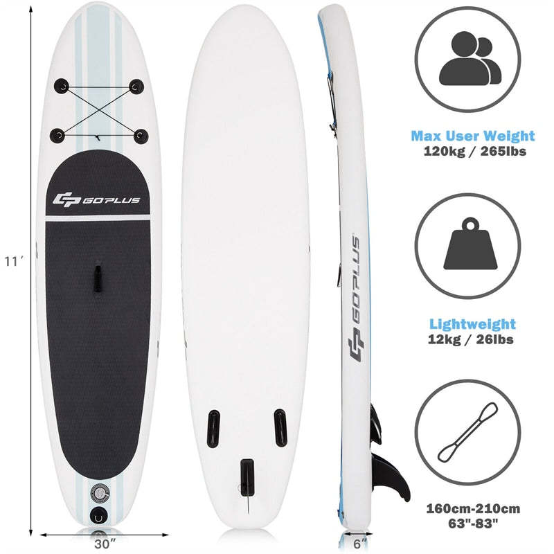 11' Inflatable Stand Up Paddle Board with Paddle Pump - Size L