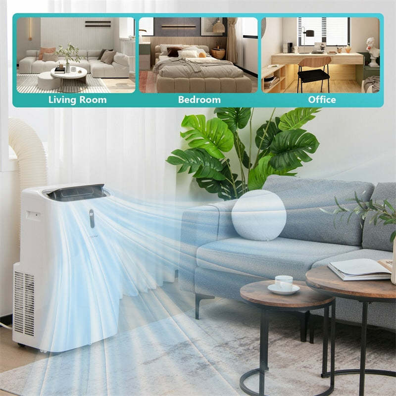 12000 BTU Portable Air Conditioner with Heat & Dehumidifier, 4-in-1 WiFi/Alexa Enabled Smart AC Up to 450 Sq.Ft w/ Window Kit for Home Office, Bedroom
