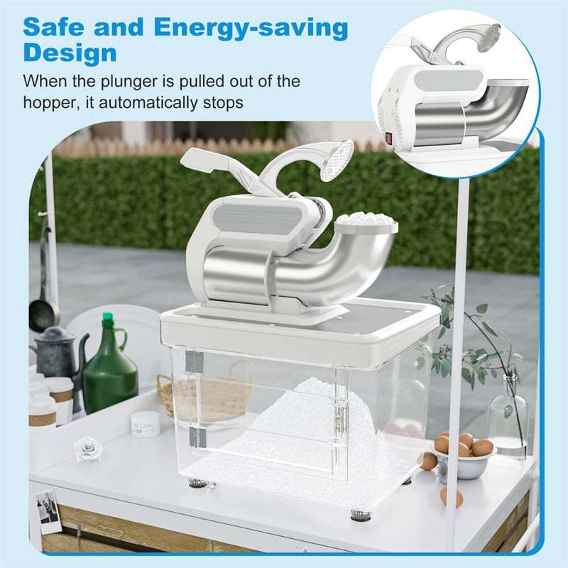 660LBS/H Commercial Snow Cone Machine, 300W ETL-Approved 120V Electric Ice Shaver with Stainless Steel Dual Blades for Home, Restaurants, Bars