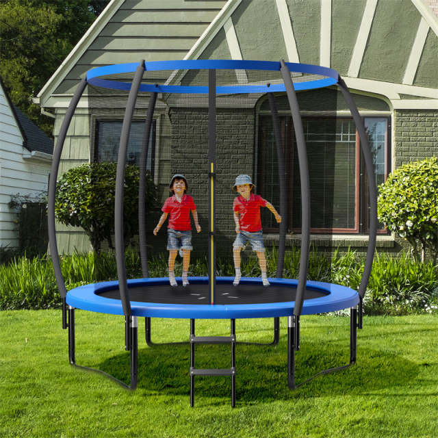 10FT Trampoline ASTM Approved Outdoor Recreational Trampoline with Safety Enclosure Net & Ladder for Kids Adults