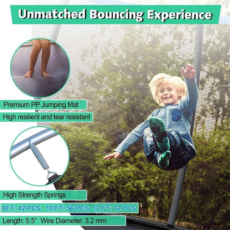 12FT Outdoor Recreational Trampoline with Enclosure Net Safety Pad & Ladder for Kids Adults