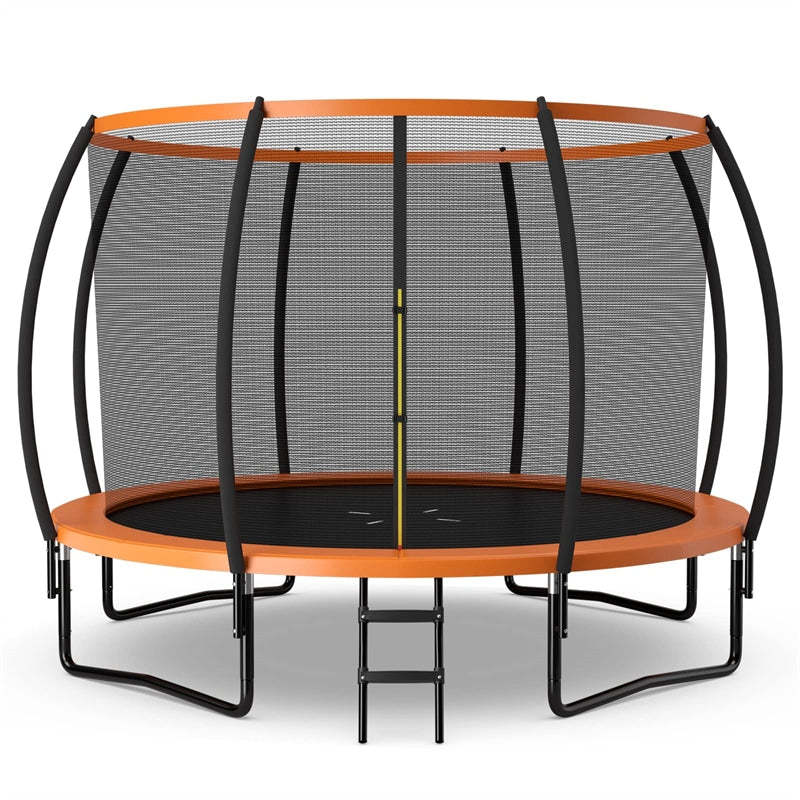 8FT Trampoline Outdoor Recreational Trampoline with Enclosure Net Safety Pad & Ladder for Kids Adults