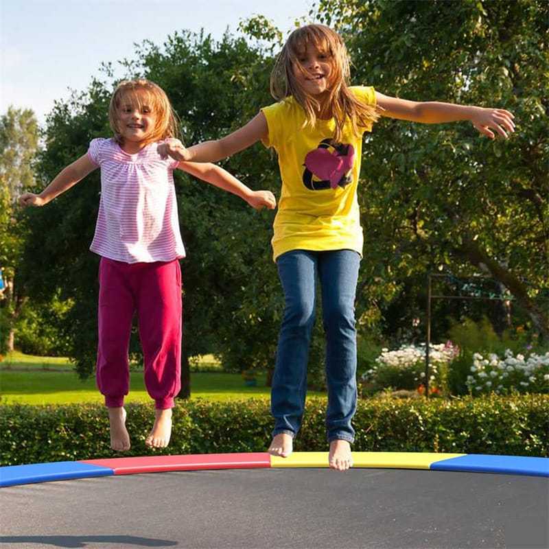 12FT Universal Trampoline Pad No Pole Holes, Waterproof Trampoline Spring Cover, Tear-Resistant Replacement Safety Pad for Trampolines