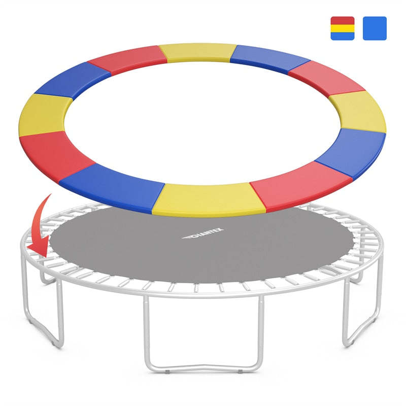 12FT Universal Trampoline Pad No Pole Holes, Waterproof Trampoline Spring Cover, Tear-Resistant Replacement Safety Pad for Trampolines