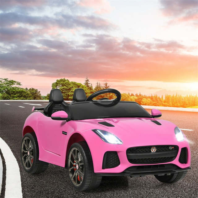 12V Kids Ride-On Car, Licensed Jaguar F-Type SVR Electric Vehicle with Remote Control, Lights, MP3, Motorized Car, Gift for Boys & Girls