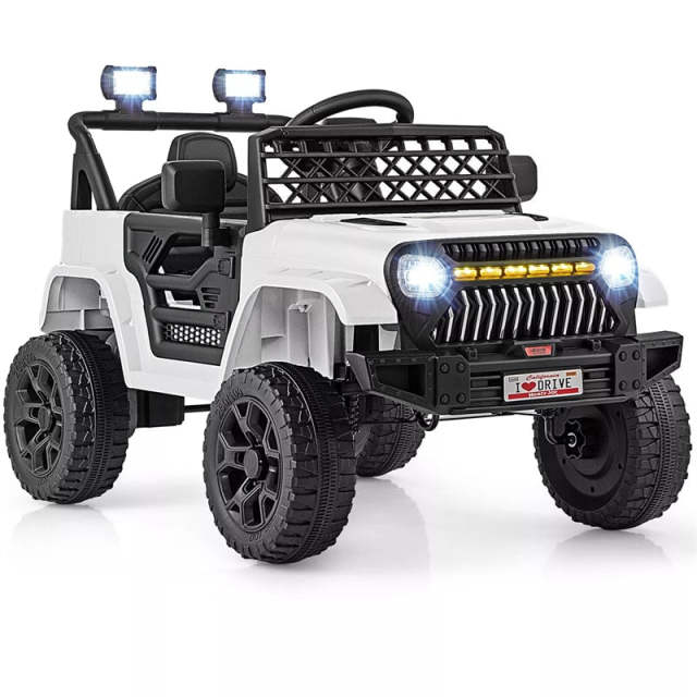 12V Kids Ride-On Truck, Electric Vehicle with Remote Control, Music & LED Lights, Battery Powered Toddler Ride-On Car for Boys & Girls 3+