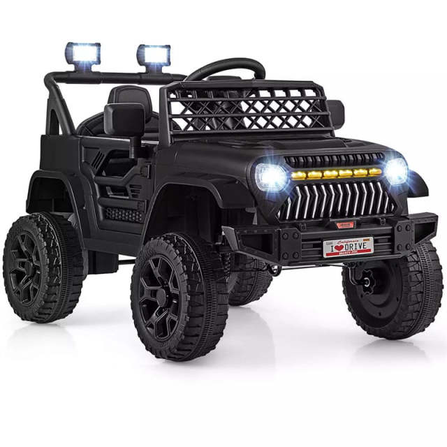 12V Kids Ride-On Truck, Electric Vehicle with Remote Control, Music & LED Lights, Battery Powered Toddler Ride-On Car for Boys & Girls 3+