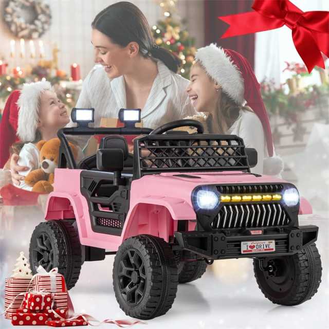 12V Kids Ride-On Truck, Electric Vehicle with Remote Control, Music & LED Lights, Battery Powered Toddler Ride-On Car for Boys & Girls 3+