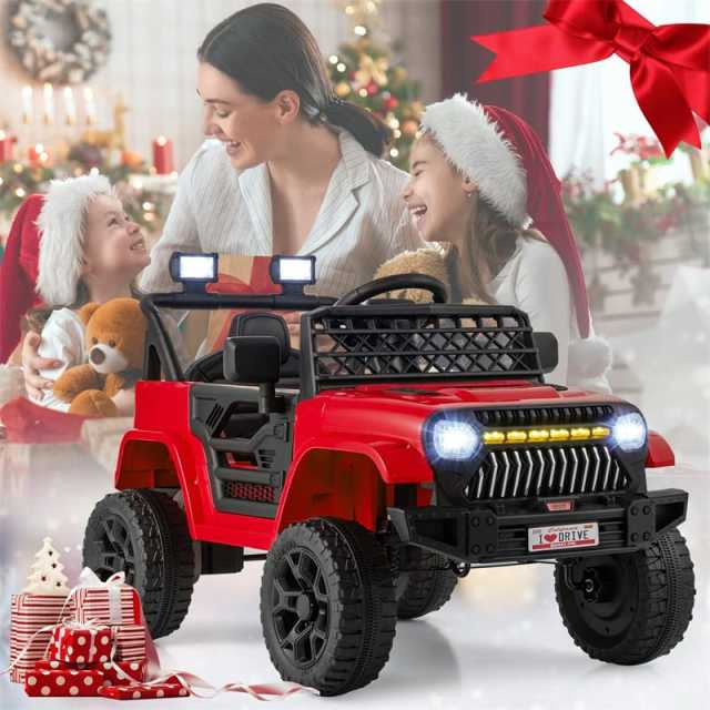 12V Kids Ride-On Truck, Electric Vehicle with Remote Control, Music & LED Lights, Battery Powered Toddler Ride-On Car for Boys & Girls 3+