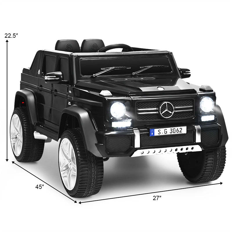 12V Kids Ride-On Truck, Licensed Mercedes Benz G650S Electric Car with Remote Control, Lights & Storage Box, Battery Vehicle Toy for Boys Girls