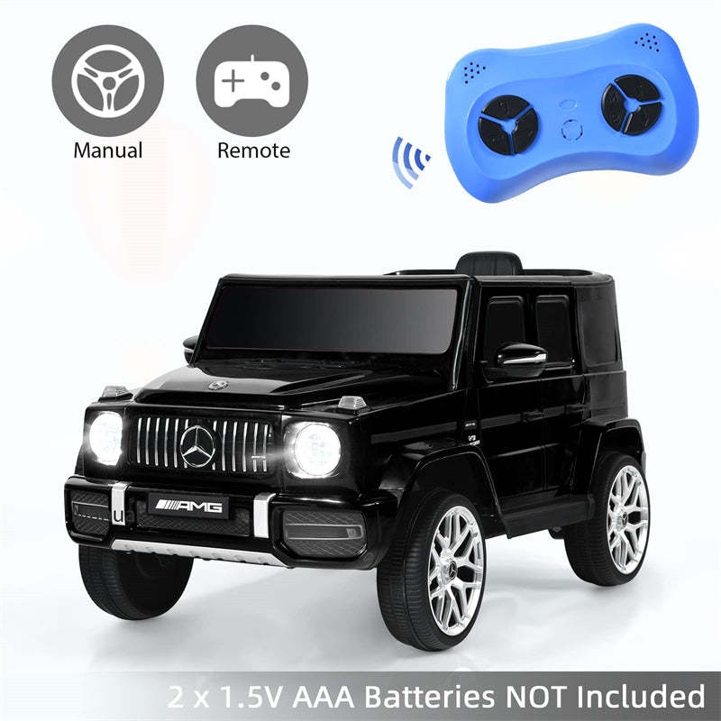 12V Kids Ride On Car, Licensed Mercedes-Benz G63 Electric Vehicle with Remote Control, Double Open Doors & Music, Battery Powered Ride On Toy