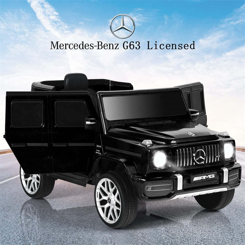 12V Kids Ride On Car, Licensed Mercedes-Benz G63 Electric Vehicle with Remote Control, Double Open Doors & Music, Battery Powered Ride On Toy