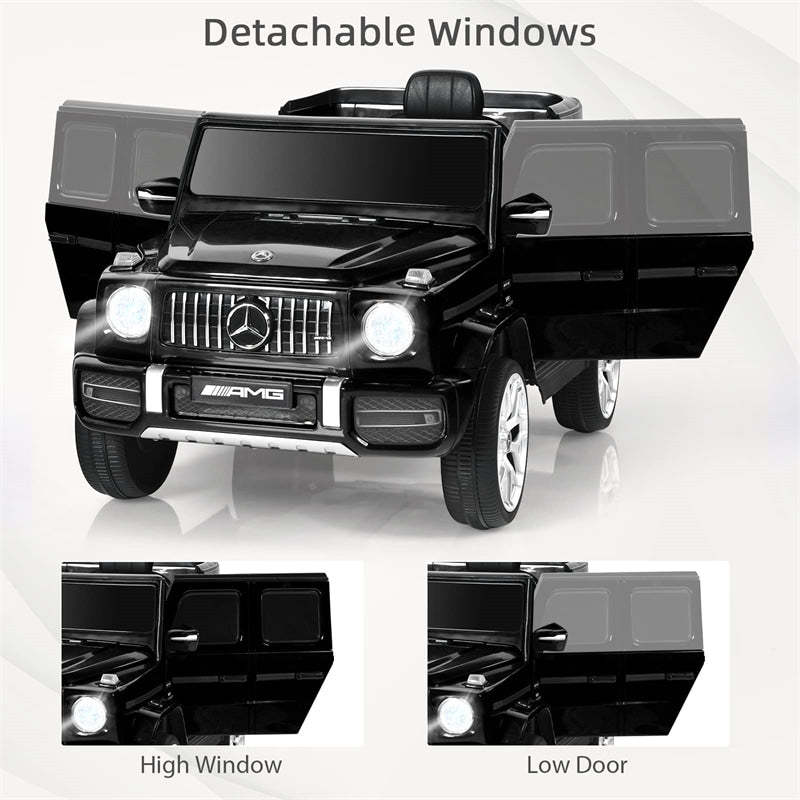 12V Kids Ride On Car, Licensed Mercedes-Benz G63 Electric Vehicle with Remote Control, Double Open Doors & Music, Battery Powered Ride On Toy