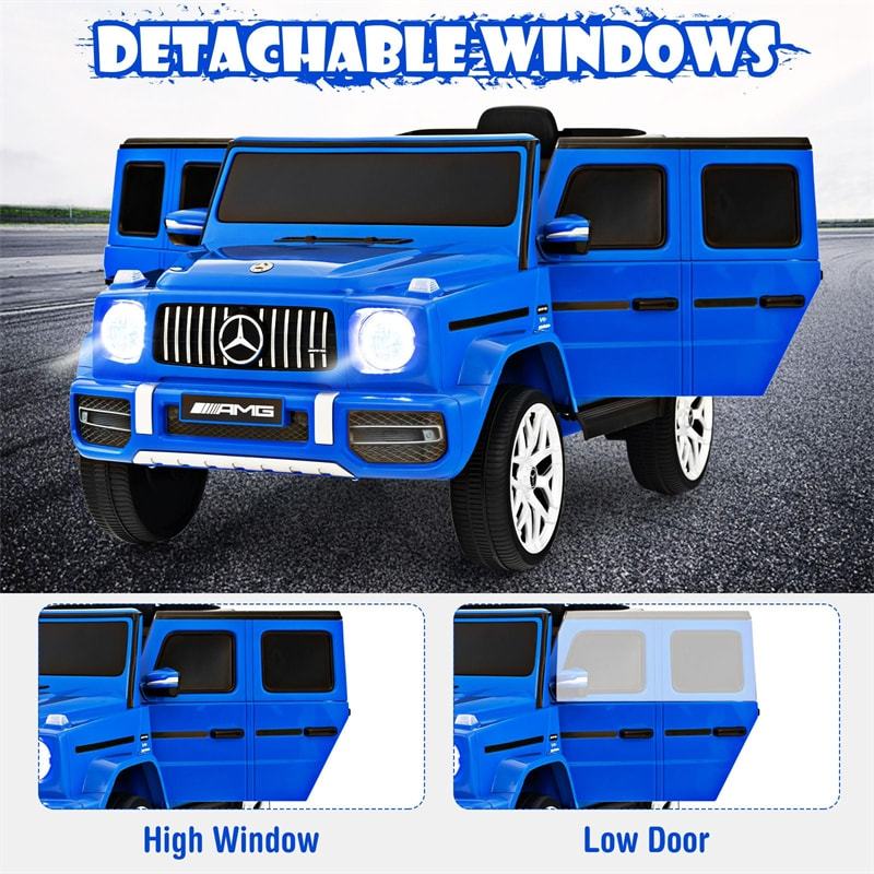 12V Kids Ride On Car, Licensed Mercedes-Benz G63 Electric Vehicle with Remote Control, Double Open Doors & Music, Battery Powered Ride On Toy