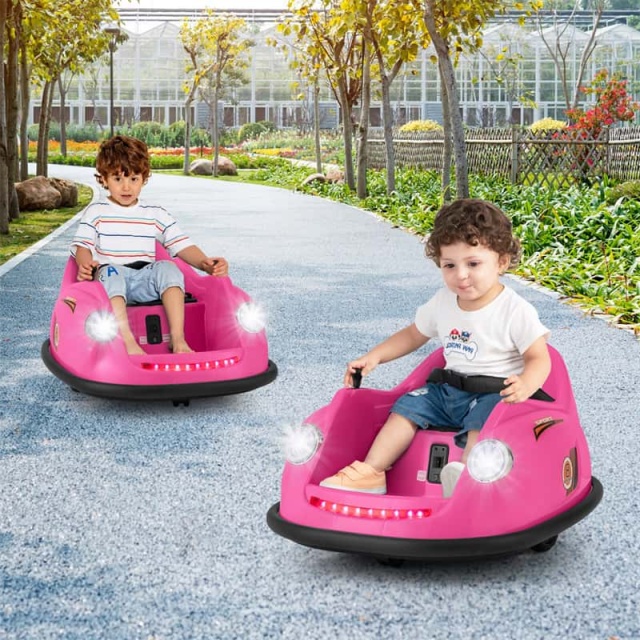 Kids Bumper Car 12V Electric Ride on Bumper Car 360° Spin with Remote Control, LED Lights, Battery Powered Baby Bumping Car Gift for Toddlers
