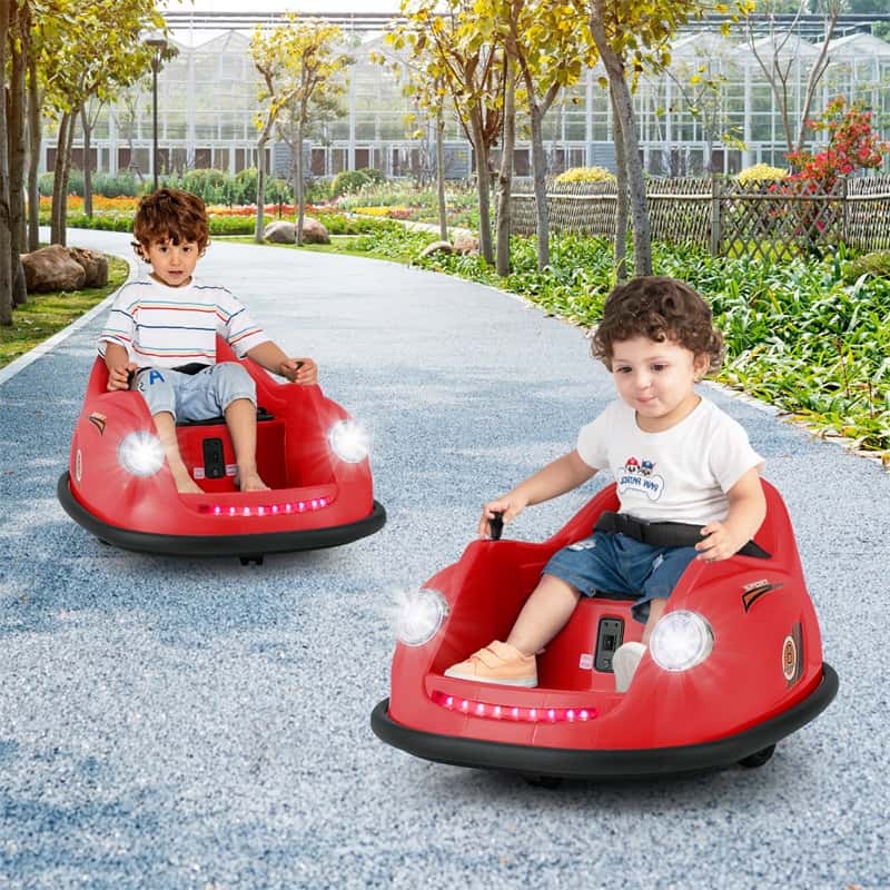 Kids Bumper Car 12V Electric Ride on Bumper Car 360° Spin with Remote Control, LED Lights, Battery Powered Baby Bumping Car Gift for Toddlers