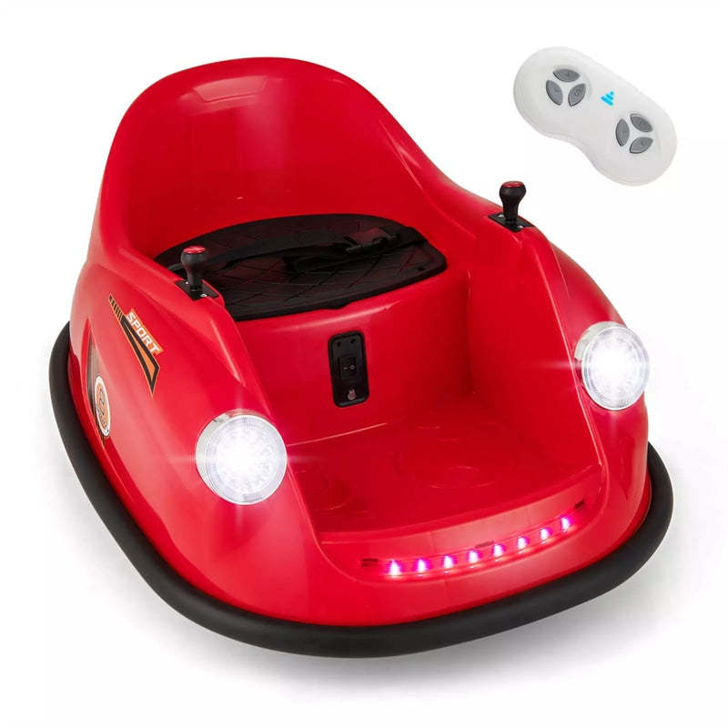 Kids Bumper Car 12V Electric Ride on Bumper Car 360° Spin with Remote Control, LED Lights, Battery Powered Baby Bumping Car Gift for Toddlers