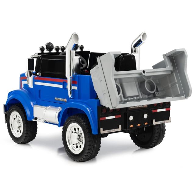 Electric Car for Kids 12V Licensed Freightliner Ride on Dump Truck with Remote Control & Rear Loader