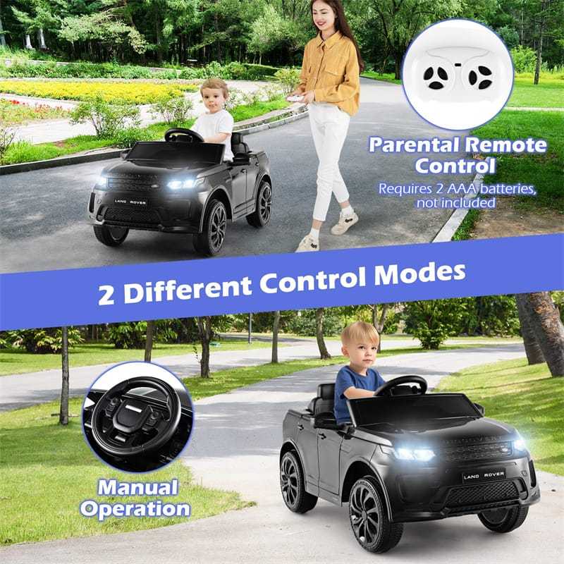 12V Kids Ride On Car, Licensed Land Rover Electric Vehicle with Remote Control, LED Lights, Lockable Doors, Speed Switch Sound & Music