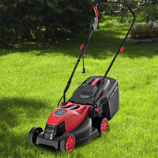 Electric Lawn Mower, 13" Corded Walk-Behind Lawnmower with 10AMP Motor, Grass Collection Box & 3 Adjustable Cutting Heights for Garden Yard Farm