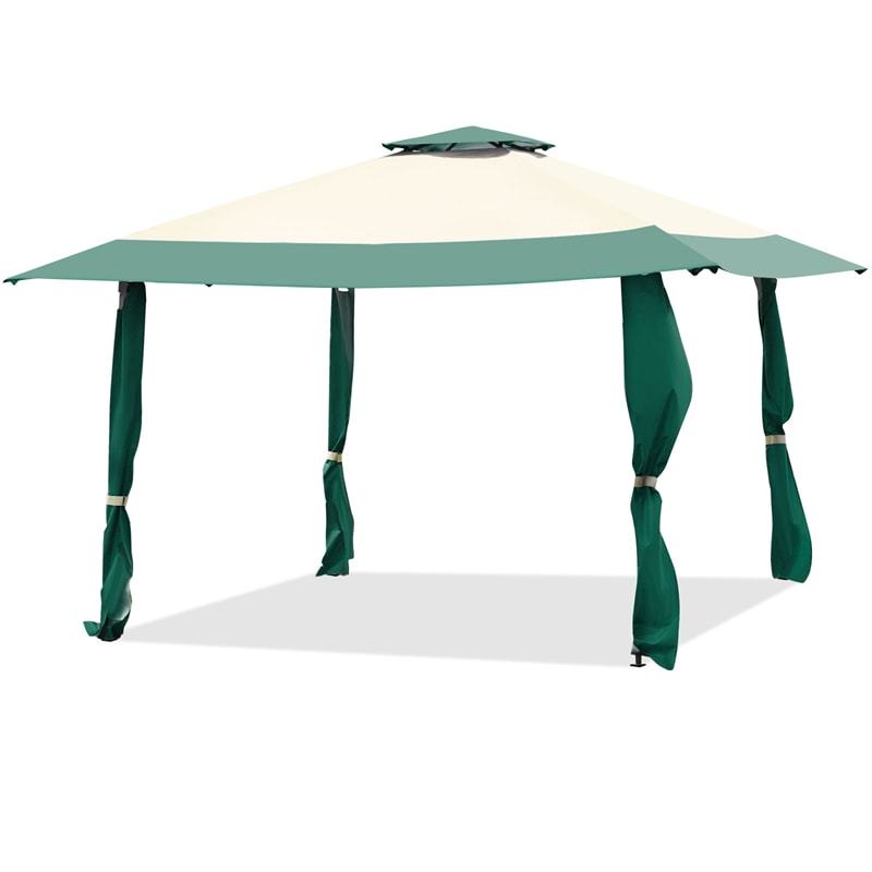 13' x 13' Folding Gazebo Canopy Pop Up Gazebo Tent Party Wedding Outdoor Shade Shelter with Portable Carrying Bag
