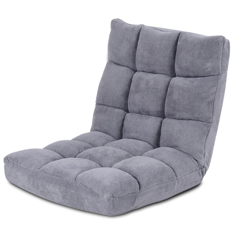 14-Position Adjustable Floor Chair, Folding Sofa Chair with Back Support, Floor Gaming Recliner for Living Room, Meditation, Reading