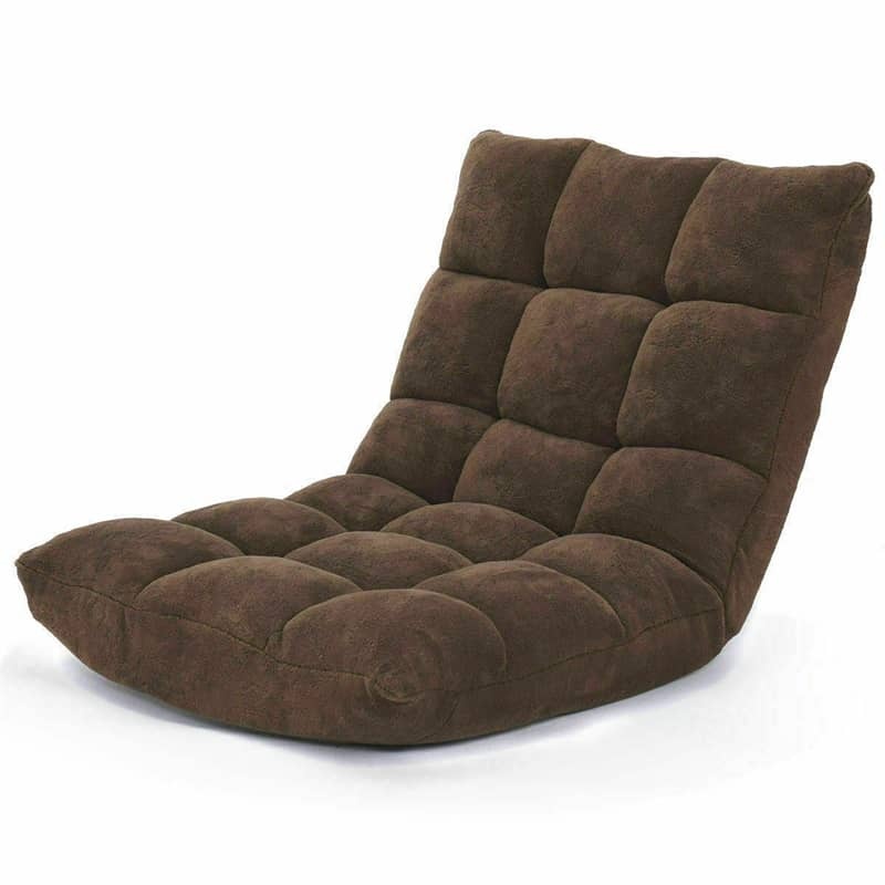 14-Position Adjustable Floor Chair, Folding Sofa Chair with Back Support, Floor Gaming Recliner for Living Room, Meditation, Reading