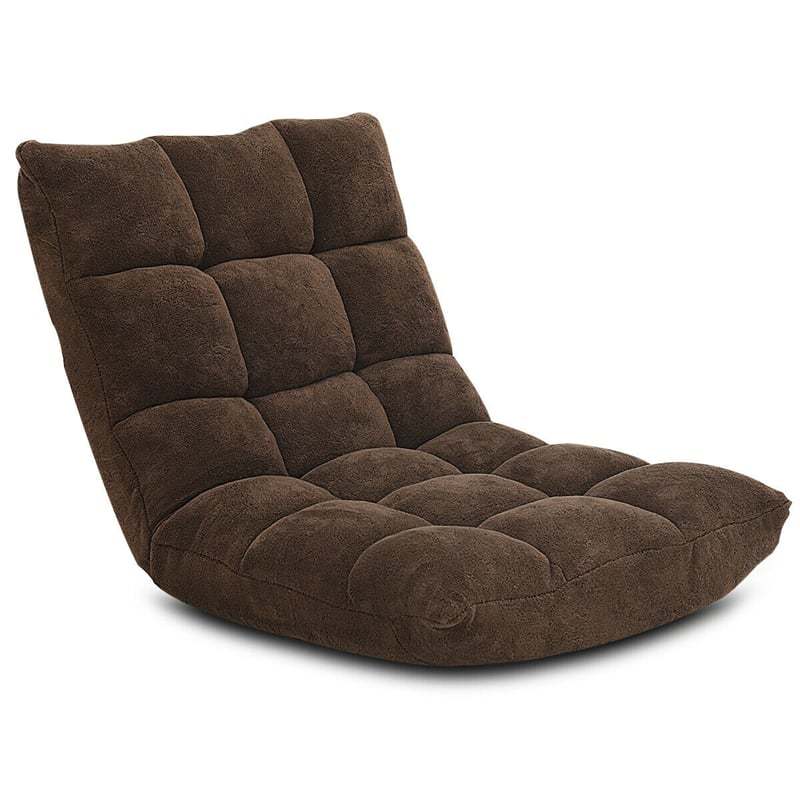 14-Position Adjustable Floor Chair, Folding Sofa Chair with Back Support, Floor Gaming Recliner for Living Room, Meditation, Reading